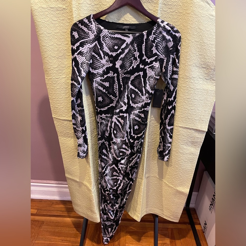 Asymmetrical snake dress